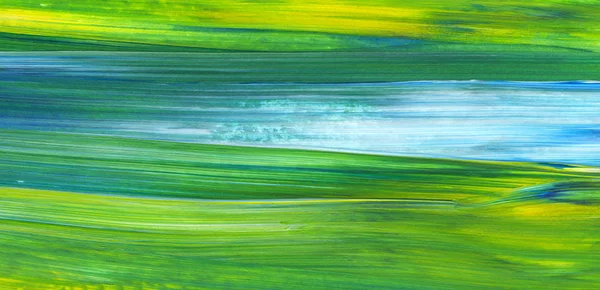 Yaratıcı yeşil el boyası arka plan, duvar kağıdı, doku, fırça darbeleriyle tuval üzerinde akrilik boya. Modern sanat. Çağdaş sanat.