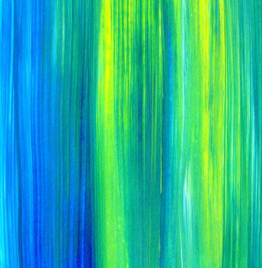 Mavi ve yeşil el akrilik resim çizmiş. Soyut sanat geçmişi, doku. Fırça darbeleri. Çağdaş sanat. - Görüntü