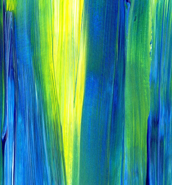 Pintura Acrílica Desenhada Mão Azul Verde Arte Abstrata Fundo Textura — Fotografia de Stock