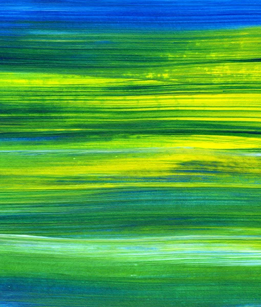 Peinture Acrylique Dessinée Main Bleue Verte Art Abstrait Fond Texture — Photo