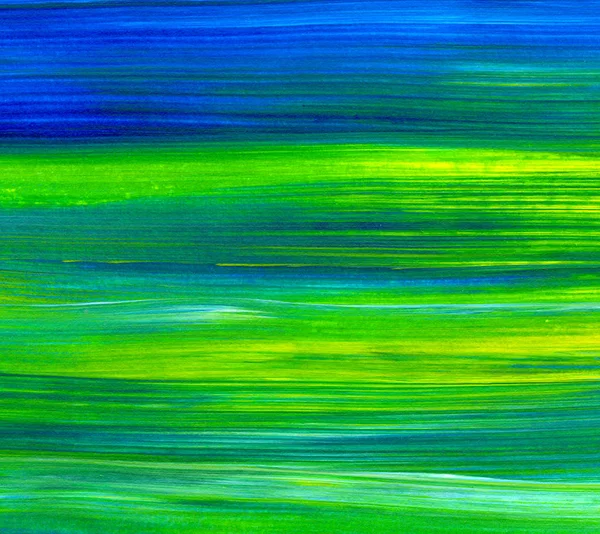 Peinture Acrylique Dessinée Main Bleue Verte Art Abstrait Fond Texture — Photo