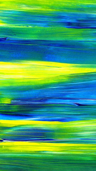 Blauw Groen Met Hand Getekend Acrylverf Abstracte Kunstachtergrond Textuur Penseelstreken — Stockfoto