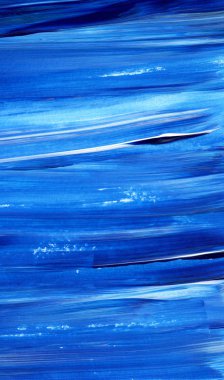 Yaratıcı mavi el boyası arkaplan, duvar kağıdı, doku, fırça darbeleriyle tuval üzerinde akrilik resmin yakın plan parçası.