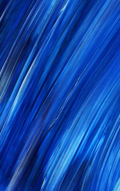 Yaratıcı mavi el boyası arkaplan, duvar kağıdı, doku, fırça darbeleriyle tuval üzerinde akrilik resmin yakın plan parçası.