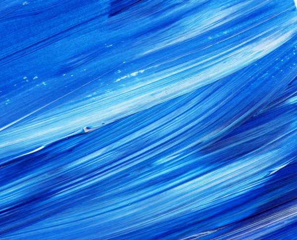 창조적 파란색 텍스처 휘저어서 캔버스에 아크릴 그림을 클로즈업 — 스톡 사진