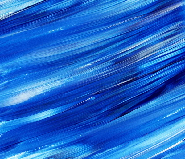 Kreative Blaue Abstrakte Handbemalte Hintergrund Tapete Textur Nahaufnahme Fragment Der — Stockfoto