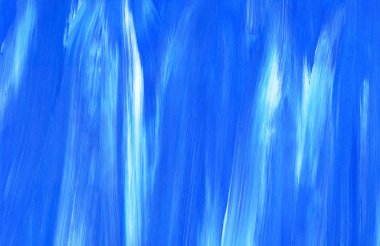 Yaratıcı mavi el boyası arkaplan, duvar kağıdı, doku, fırça darbeleriyle tuval üzerinde akrilik resmin yakın plan parçası.