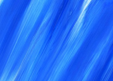 Yaratıcı mavi el boyası arkaplan, duvar kağıdı, doku, fırça darbeleriyle tuval üzerinde akrilik resmin yakın plan parçası.