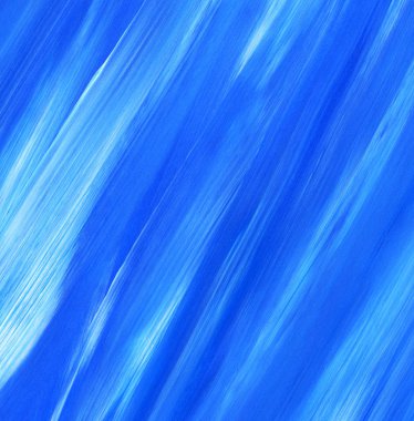 Yaratıcı mavi el boyası arkaplan, duvar kağıdı, doku, fırça darbeleriyle tuval üzerinde akrilik resmin yakın plan parçası.