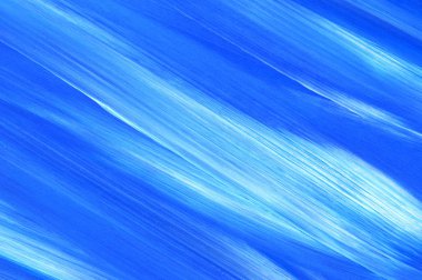 Yaratıcı mavi el boyası arkaplan, duvar kağıdı, doku, fırça darbeleriyle tuval üzerinde akrilik resmin yakın plan parçası.