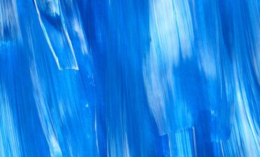 Yaratıcı mavi el boyası arkaplan, duvar kağıdı, doku, fırça darbeleriyle tuval üzerinde akrilik resmin yakın plan parçası.