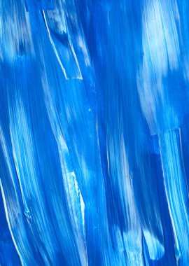 Yaratıcı mavi el boyası arkaplan, duvar kağıdı, doku, fırça darbeleriyle tuval üzerinde akrilik resmin yakın plan parçası.