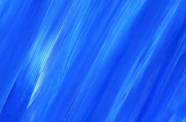 富有创意的蓝色抽象手绘背景 画布上用笔划的丙烯酸绘画的特写片段 — 图库照片