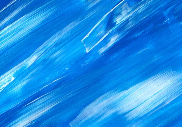 Kreativ Blå Abstrakt Handmålad Bakgrund Tapet Konsistens Närbild Fragment Akryl — Stockfoto