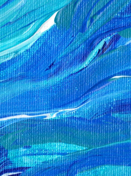 Creatief Blauw Abstracte Hand Geschilderd Achtergrond Behang Textuur Close Fragment Rechtenvrije Stockafbeeldingen