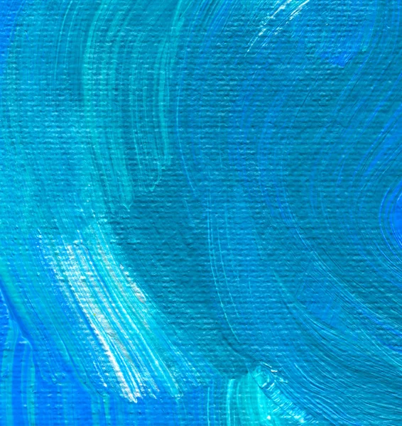 Blue Hand Drawn Acrylic Painting Abstract Art Background Texture Fragment — Stock Photo, Image