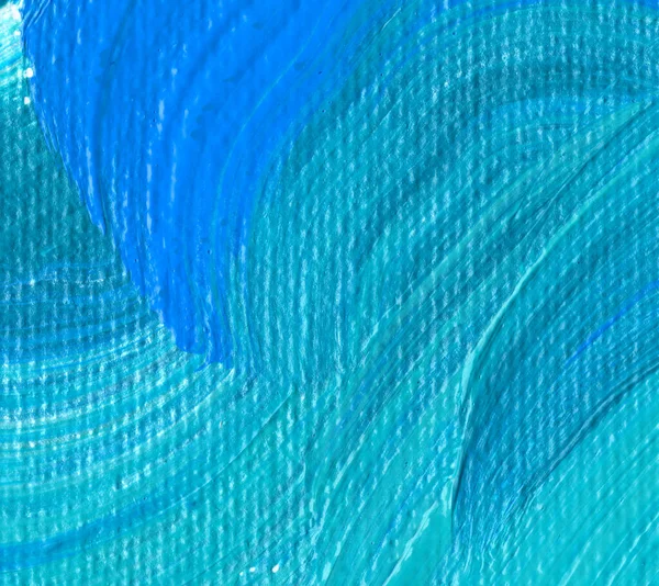 Modrá Ruka Nakreslila Akrylovou Malbu Abstraktní Umělecké Zázemí Textura Fragment — Stock fotografie