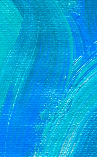 Niebieska Ręka Narysowała Akryl Abstrakcyjne Tło Sztuki Faktura Fragment Dzieła — Zdjęcie stockowe