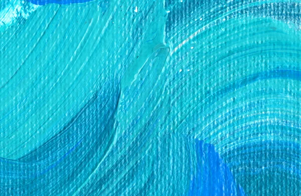 Blue Hand Drawn Acrylic Painting Abstract Art Background Texture Fragment — Stock Photo, Image