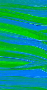 Yaratıcı yeşil ve mavi soyut el boyası arka plan, duvar kağıdı, doku, fırça darbeleriyle akrilik resmin yakın plan parçası