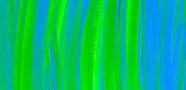 Yaratıcı yeşil ve mavi soyut el boyası arka plan, duvar kağıdı, doku, fırça darbeleriyle akrilik resmin yakın plan parçası