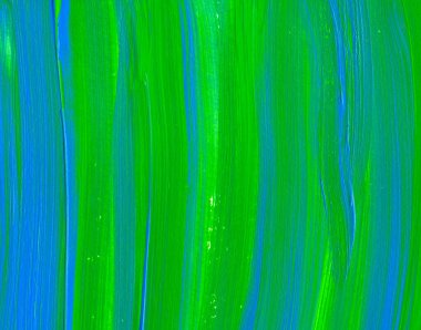 Yaratıcı yeşil ve mavi soyut el boyası arka plan, duvar kağıdı, doku, fırça darbeleriyle akrilik resmin yakın plan parçası