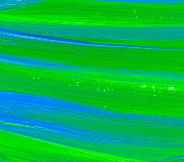 Yaratıcı yeşil ve mavi soyut el boyası arka plan, duvar kağıdı, doku, fırça darbeleriyle akrilik resmin yakın plan parçası