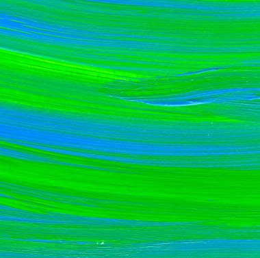 Yaratıcı yeşil ve mavi soyut el boyası arka plan, duvar kağıdı, doku, fırça darbeleriyle akrilik resmin yakın plan parçası