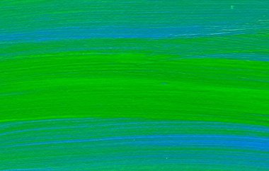 Yaratıcı yeşil ve mavi soyut el boyası arka plan, duvar kağıdı, doku, fırça darbeleriyle akrilik resmin yakın plan parçası