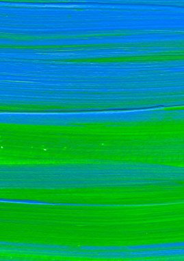 Yaratıcı yeşil ve mavi soyut el boyası arka plan, duvar kağıdı, doku, fırça darbeleriyle akrilik resmin yakın plan parçası