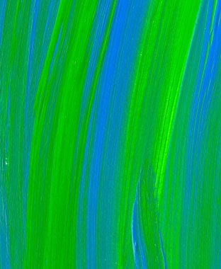 Yaratıcı yeşil ve mavi soyut el boyası arka plan, duvar kağıdı, doku, fırça darbeleriyle akrilik resmin yakın plan parçası