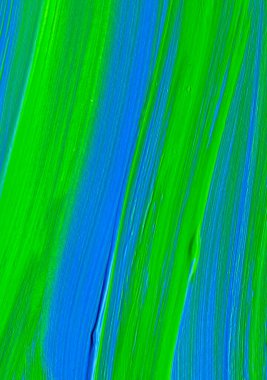 Yaratıcı yeşil ve mavi soyut el boyası arka plan, duvar kağıdı, doku, fırça darbeleriyle akrilik resmin yakın plan parçası