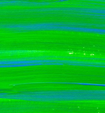 Yaratıcı yeşil ve mavi soyut el boyası arka plan, duvar kağıdı, doku, fırça darbeleriyle akrilik resmin yakın plan parçası