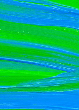 Yaratıcı yeşil ve mavi soyut el boyası arka plan, duvar kağıdı, doku, fırça darbeleriyle akrilik resmin yakın plan parçası