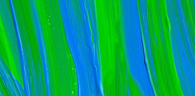 Yaratıcı yeşil ve mavi soyut el boyası arka plan, duvar kağıdı, doku, fırça darbeleriyle akrilik resmin yakın plan parçası