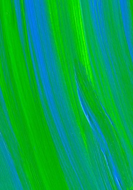 Yaratıcı yeşil ve mavi soyut el boyası arka plan, duvar kağıdı, doku, fırça darbeleriyle akrilik resmin yakın plan parçası