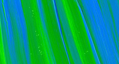 Yaratıcı yeşil ve mavi soyut el boyası arka plan, duvar kağıdı, doku, fırça darbeleriyle akrilik resmin yakın plan parçası