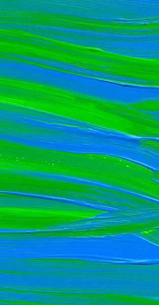 Yaratıcı yeşil ve mavi soyut el boyası arka plan, duvar kağıdı, doku, fırça darbeleriyle akrilik resmin yakın plan parçası