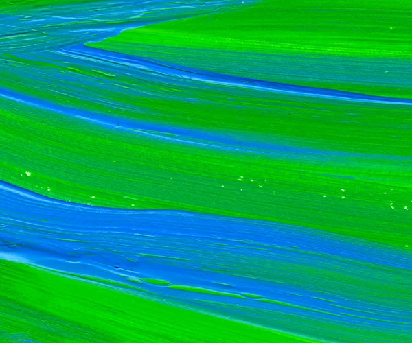 Yaratıcı yeşil ve mavi soyut el boyası arka plan, duvar kağıdı, doku, fırça darbeleriyle akrilik resmin yakın plan parçası