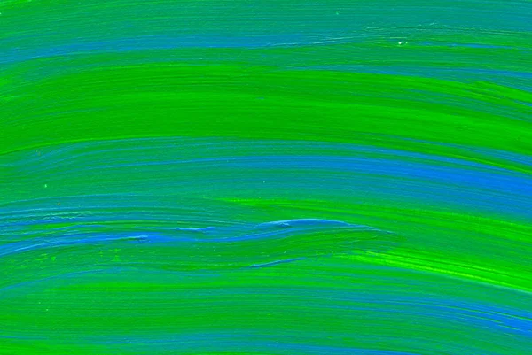 Yaratıcı yeşil ve mavi soyut el boyası arka plan, duvar kağıdı, doku, fırça darbeleriyle akrilik resmin yakın plan parçası