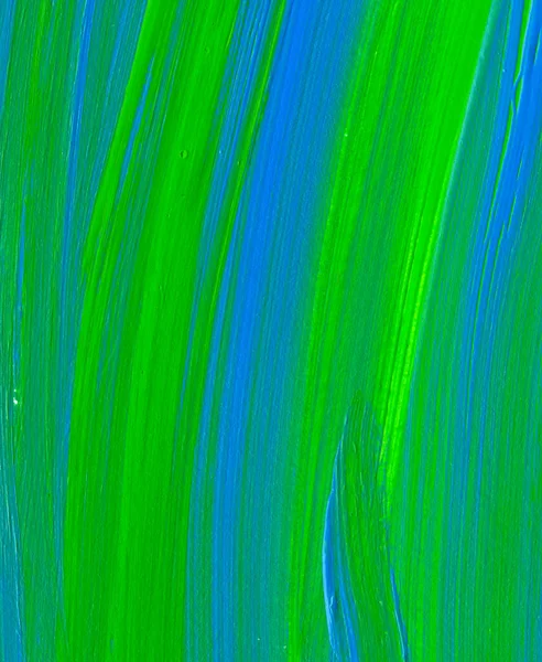 Yaratıcı yeşil ve mavi soyut el boyası arka plan, duvar kağıdı, doku, fırça darbeleriyle akrilik resmin yakın plan parçası