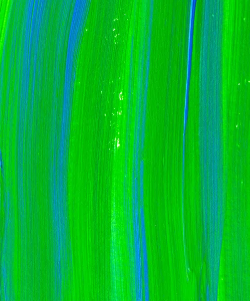 Yaratıcı yeşil ve mavi soyut el boyası arka plan, duvar kağıdı, doku, fırça darbeleriyle akrilik resmin yakın plan parçası