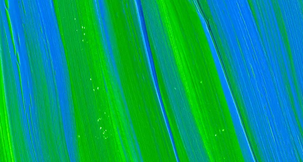 Yaratıcı yeşil ve mavi soyut el boyası arka plan, duvar kağıdı, doku, fırça darbeleriyle akrilik resmin yakın plan parçası