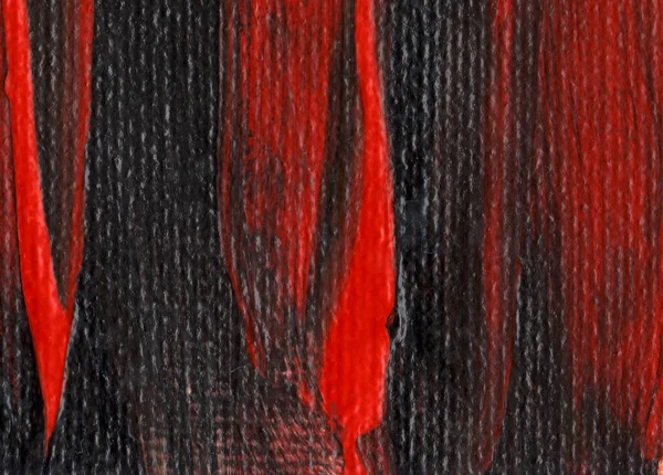 Vörös Fekete Kézzel Rajzolt Akril Festmény Vászonra Absztrakt Művészeti Háttér — Stock Fotó