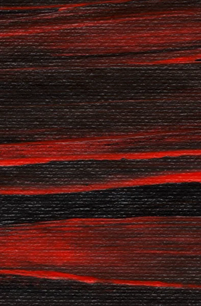 Rouge Noir Peinture Acrylique Dessinée Main Sur Toile Art Abstrait — Photo