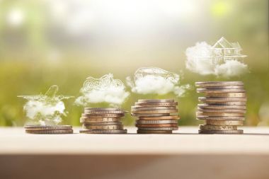 tasarruf para sikke yığını