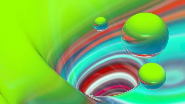 Lignes et sphères colorées abstraites . — Photo