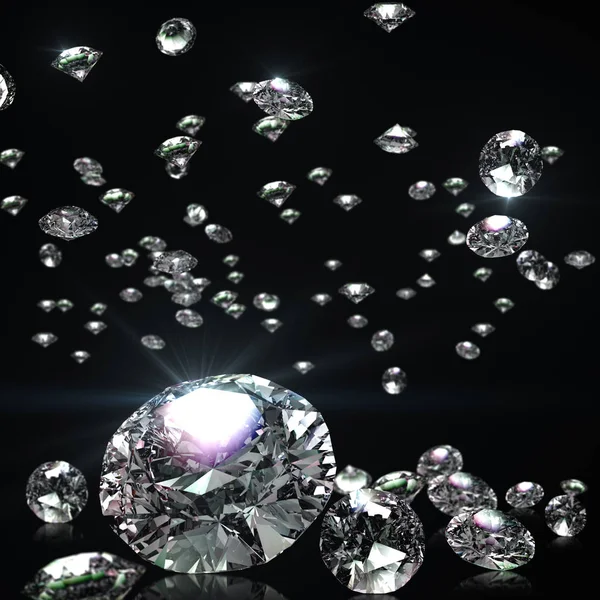 Abstrakter Hintergrund fallender Diamanten. — Stockfoto