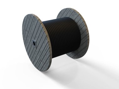 kablo davulu beyaz arkaplanda izole edildi