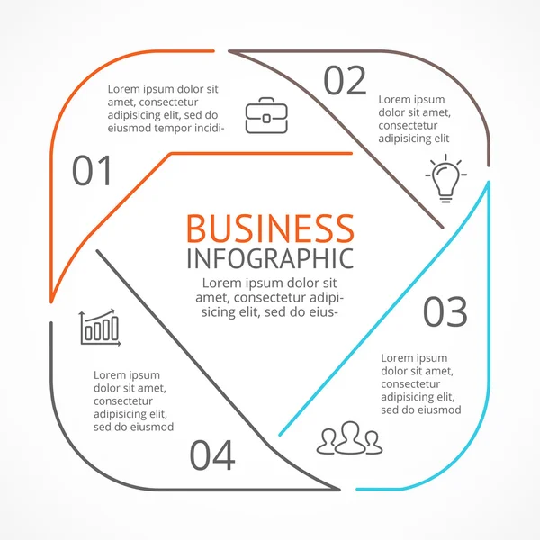 Lluxury moda brillante infografica lineare. Modello per diagramma gioiello, grafico, presentazione diamante e grafico a cristalli. Concetto di smeraldo con 4 opzioni, parti, fasi o processi . — Vettoriale Stock